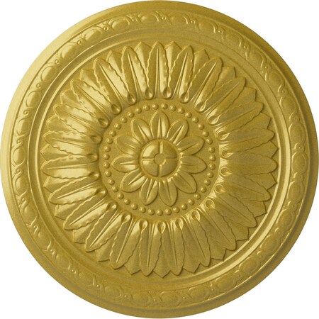 Ekena Millwork Temple Ceiling Medallion (Fits Canopies up to 9 1/4"), Hand-Painted Rich Gold, 24"OD x 1 5/8"P CM24TERGS